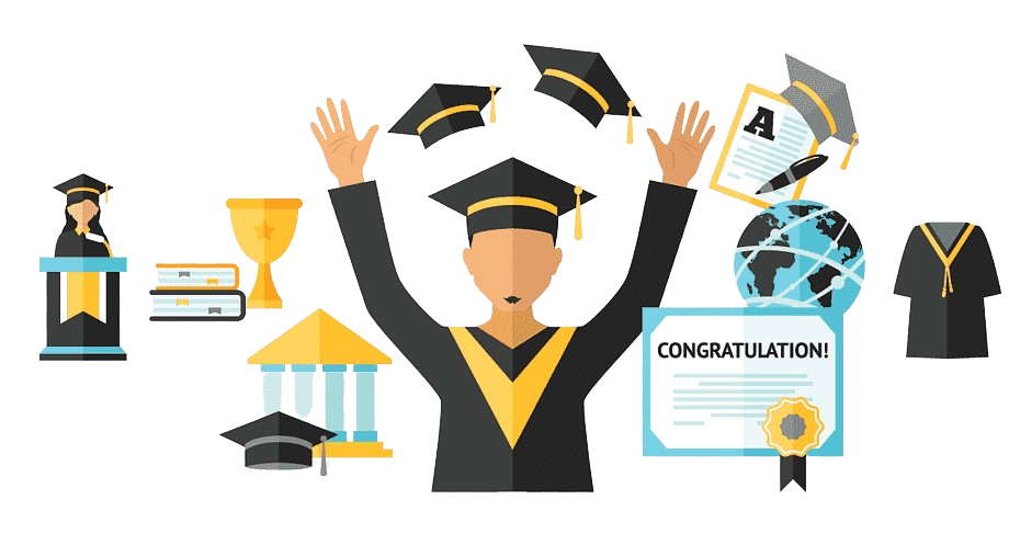 Graduation Cap and Books